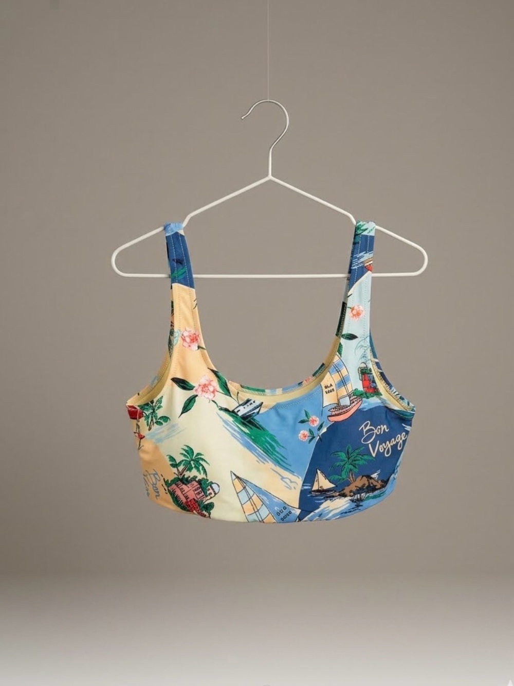 Old Navy Sailboat Print Crop Tank - Blue & Cream
